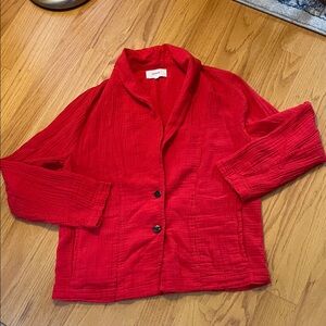 Xirena Cullen cotton gauze jacket in red size medium